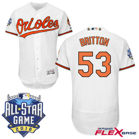Baltimore Orioles #53 Zach Britton White 2016 All-Star Game Patch Flex Base Jersey