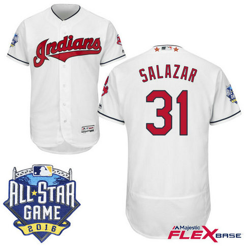 Cleveland Indians #31 Danny Salazar White 2016 All-Star Game Patch Flex Base Jersey Cleveland Indians #31 Danny Salazar White 2016 All-Star Game Patch Flex Base Jersey