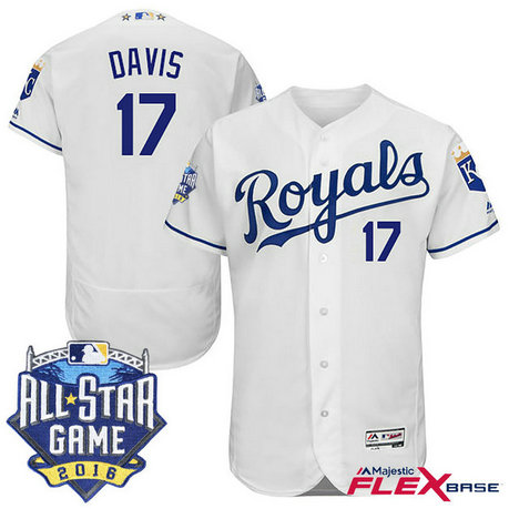 Kansas City Royals #17 Wade Davis White 2016 All-Star Game Patch Flex Base Jersey Kansas City Royals #17 Wade Davis White 2016 All-Star Game Patch Flex Base Jersey