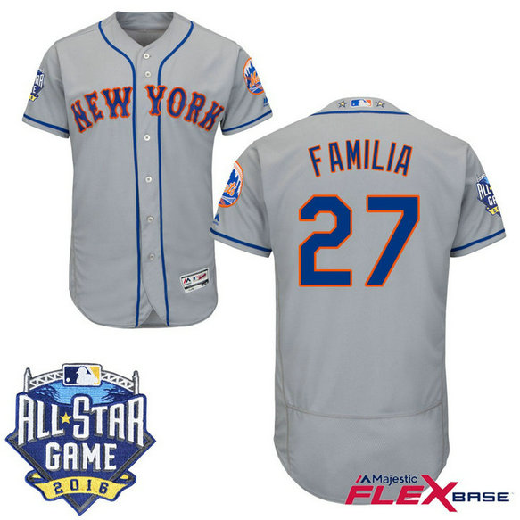 New York Mets #27 Jeurys Familia Grey 2016 All-Star Game Patch Flex Base Jersey New York Mets #27 Jeurys Familia Grey 2016 All-Star Game Patch Flex Base Jersey