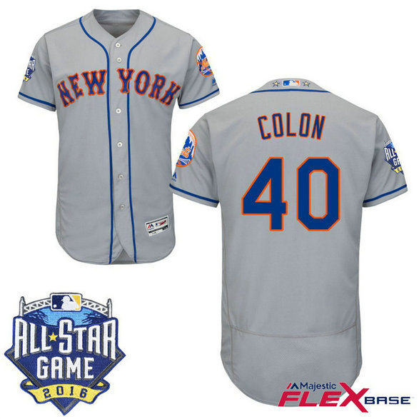 New York Mets #40 Bartolo Colon Grey 2016 All-Star Game Patch Flex Base Jersey New York Mets #40 Bartolo Colon Grey 2016 All-Star Game Patch Flex Base Jersey