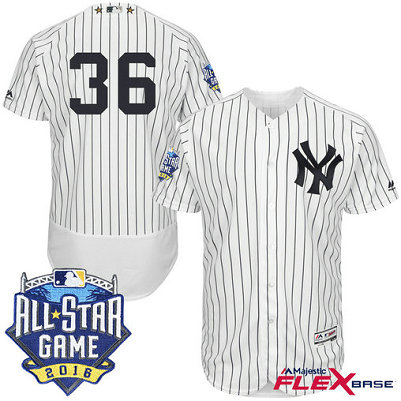 New York Yankees #36 Carlos Beltran White 2016 All-Star Game Patch Flex Base Jersey