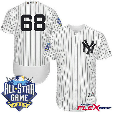 New York Yankees #68 Dellin Betances White 2016 All-Star Game Patch Flex Base Jersey