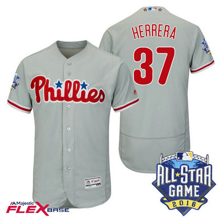 Philadelphia Phillies #37 Odubel Herrera Grey 2016 All-Star Game Patch Flex Base Jersey Philadelphia Phillies #37 Odubel Herrera Grey 2016 All-Star Game Patch Flex Base Jersey