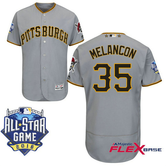 Pittsburgh Pirates #35 Mark Melancon Grey 2016 All-Star Game Patch Flex Base Jersey Pittsburgh Pirates #35 Mark Melancon Grey 2016 All-Star Game Patch Flex Base Jersey
