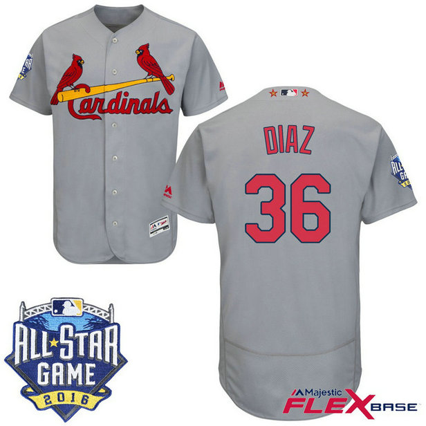 St. Louis Cardinals #36 Aledmys Diaz Grey 2016 All-Star Game Patch Flex Base Jersey