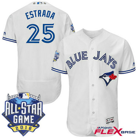 Toronto Blue Jays #25 Marco Estrada White 2016 All-Star Game Patch Flex Base Jersey