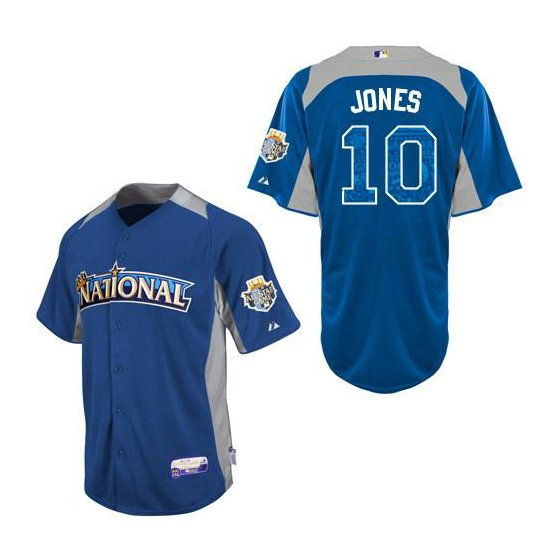 Atlanta Braves #10 Chipper Jones National League 2012 All-Star BP Blue Authentic Jersey