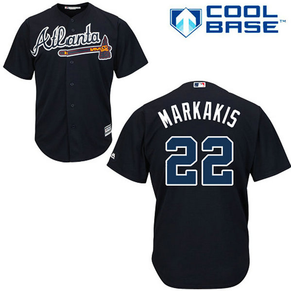 Atlanta Braves #22 Nick Markakis Blue Alternate Away Cool Base Jersey