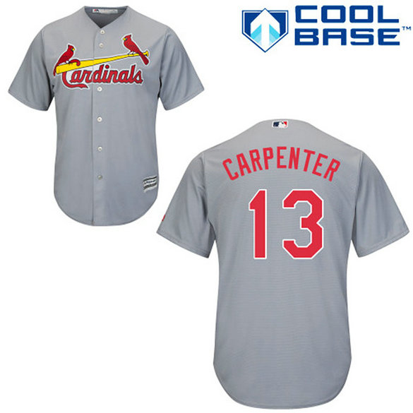 St. Louis Cardinals #13 Matt Carpenter Grey Cool Base Away Jersey
