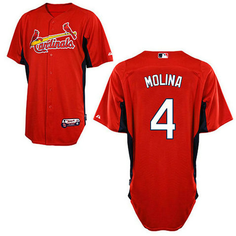 St. Louis Cardinals #4 Yadier Molina Red Cool Base Jersey St. Louis Cardinals #4 Yadier Molina Red Cool Base Jersey