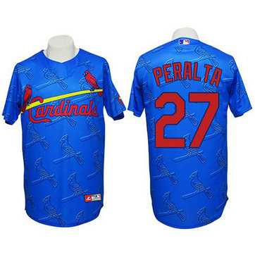 St. Louis Cardinals #27 Jhonny Peralta Conventional 3D Fashion Blue Jersey St. Louis Cardinals #27 Jhonny Peralta Conventional 3D Fashion Blue Jersey