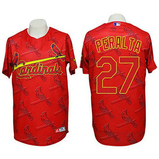 St. Louis Cardinals #27 Jhonny Peralta Conventional 3D Fashion Red Jersey St. Louis Cardinals #27 Jhonny Peralta Conventional 3D Fashion Red Jersey