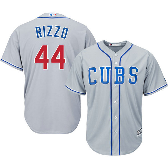 Chicago Cubs #44 Anthony Rizzo Grey Cool Base Away Jersey