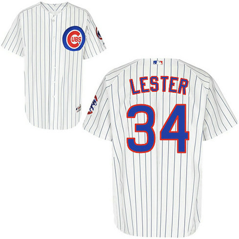 Chicago Cubs #34 Jon Lester Cool Base Authentic White Jersey
