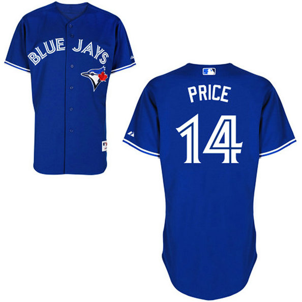 Toronto Blue Jays #14 David Price Authentic Royal Blue Alternate Jersey