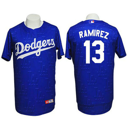 Los Angeles Dodgers #13 Hanley Ramirez Conventional 3D Version Blue Jersey