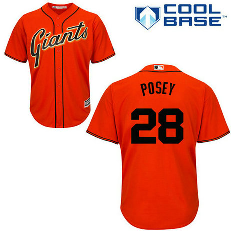 San Francisco Giants #28 Buster Posey Orange Alternate Cool Base Jersey San Francisco Giants #28 Buster Posey Orange Alternate Cool Base Jersey
