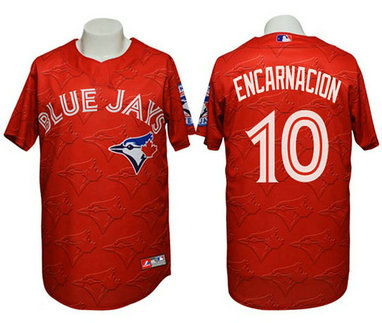 Jays #10 Edwin Encarnacion 3D Watermark Edition Red Jersey Jays #10 Edwin Encarnacion 3D Watermark Edition Red Jersey