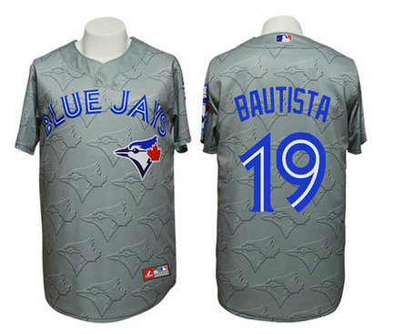 Jays #19 Jose Bautista 3D Watermark Edition Grey Jersey Jays #19 Jose Bautista 3D Watermark Edition Grey Jersey