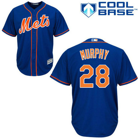 New York Mets #28 Daniel Murphy Blue Cool Base Alternate Home Jersey