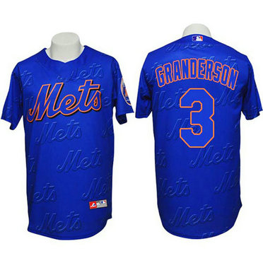 New York Mets #3 Curtis Granderson Authentic 3D Fashion Blue Jersey New York Mets #3 Curtis Granderson Authentic 3D Fashion Blue Jersey