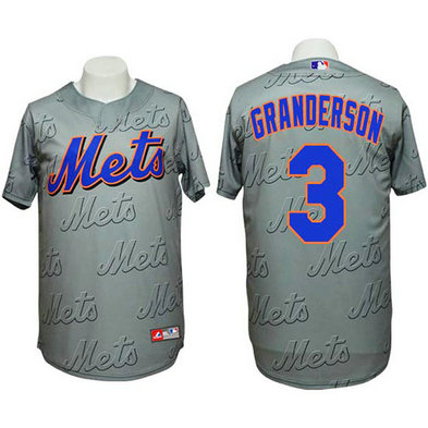 New York Mets #3 Curtis Granderson Authentic 3D Fashion Grey Jersey New York Mets #3 Curtis Granderson Authentic 3D Fashion Grey Jersey