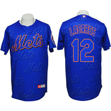 New York Mets #12 Juan Lagares Authentic 3D Fashion Blue Jersey New York Mets #12 Juan Lagares Authentic 3D Fashion Blue Jersey
