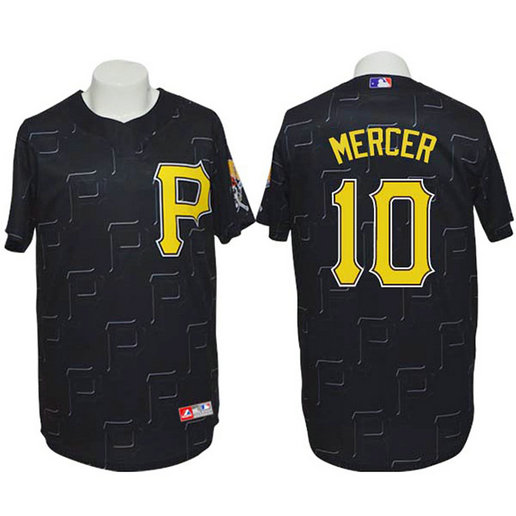 Pittsburgh Pirates #10 Jordy Mercer Conventional 3D Version Black Jersey Pittsburgh Pirates #10 Jordy Mercer Conventional 3D Version Black Jersey
