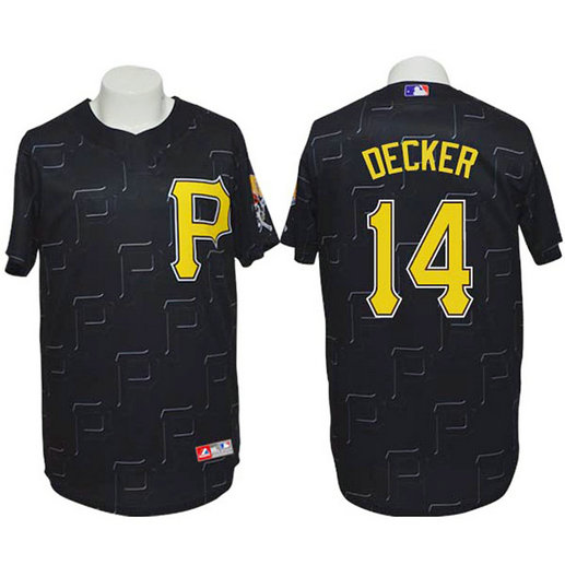 Pittsburgh Pirates #14 Jaff Decker Conventional 3D Version Black Jersey4 Pittsburgh Pirates #14 Jaff Decker Conventional 3D Version Black Jersey4