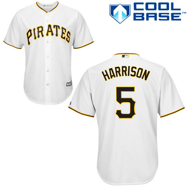 Pittsburgh Pirates #5 Josh Harrison White Cool Base Home Jersey Pittsburgh Pirates #5 Josh Harrison White Cool Base Home Jersey