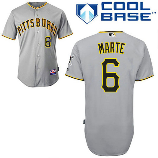 Pittsburgh Pirates #6 Starling Marte Grey Authentic Cool Base Jersey Pittsburgh Pirates #6 Starling Marte Grey Authentic Cool Base Jersey