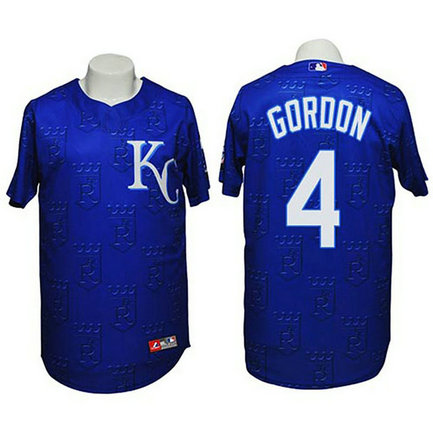 Kansas City Royals #4 Alex Gordon Authentic 3D Fashion Navy Jersey Kansas City Royals #4 Alex Gordon Authentic 3D Fashion Navy Jersey