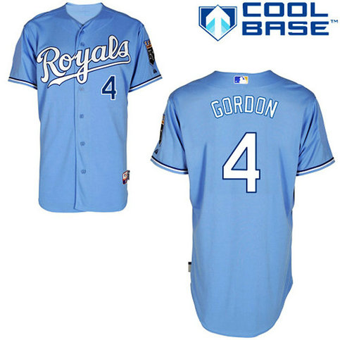 Kansas City Royals #4 Alex Gordon Cool Base Authentic Blue Jersey Kansas City Royals #4 Alex Gordon Cool Base Authentic Blue Jersey