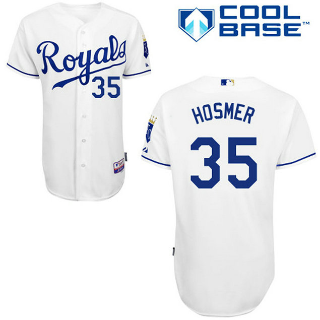 Kansas City Royals #35 Eric Hosmer Cool Base Authentic Home White Jersey Kansas City Royals #35 Eric Hosmer Cool Base Authentic Home White Jersey