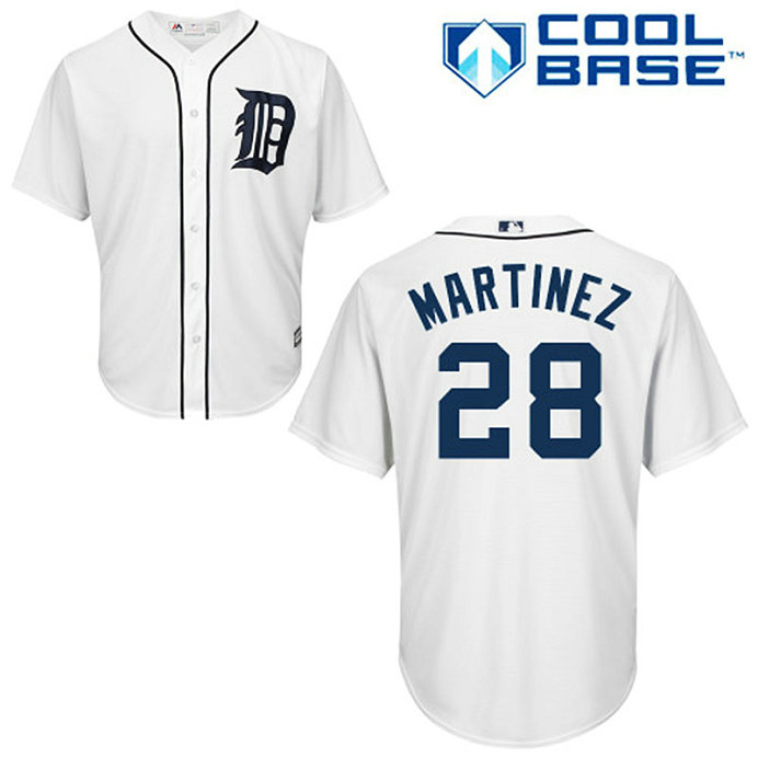 Detroit Tigers #28 J.D. Martinez White Cool Base Home Jersey Detroit Tigers #28 J.D. Martinez White Cool Base Home Jersey