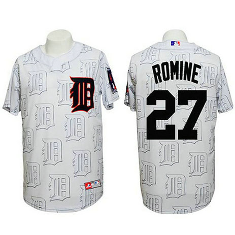 Detroit Tigers #27 Andrew Romine Authentic 3D Fashion White Jersey Detroit Tigers #27 Andrew Romine Authentic 3D Fashion White Jersey