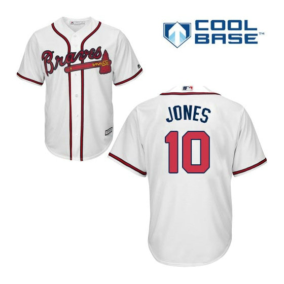 YOUTH Atlanta Braves #10 Chipper Jones Home Cool Base White Authentic Jersey YOUTH Atlanta Braves #10 Chipper Jones Home Cool Base White Authentic Jersey