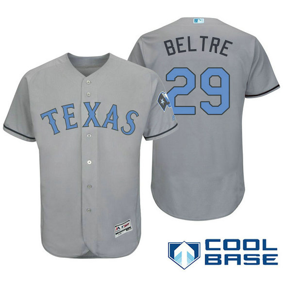 Texas Rangers #29 Adrian Beltre Grey Fashion 2016 Father's Day Cool Base Jersey