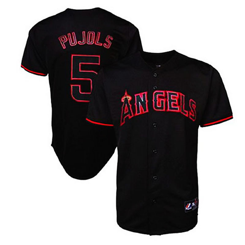 Los Angeles Angels of Anaheim #5 Albert Pujols Black Fashion Jersey Los Angeles Angels of Anaheim #5 Albert Pujols Black Fashion Jersey