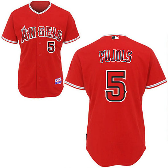 Los Angeles Angels of Anaheim #5 Albert Pujols Red Cool Base Jersey Los Angeles Angels of Anaheim #5 Albert Pujols Red Cool Base Jersey