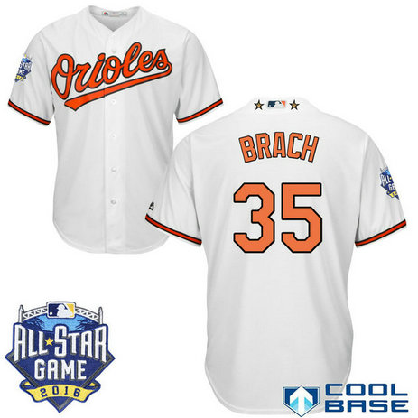 Baltimore Orioles #35 Brad Brach White 2016 All Star Game Patch Cool Base Jersey