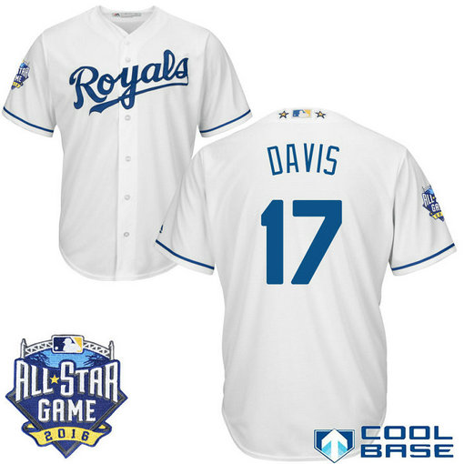 Kansas City Royals #17 Wade Davis White 2016 All Star Game Patch Cool Base Jersey Kansas City Royals #17 Wade Davis White 2016 All Star Game Patch Cool Base Jersey
