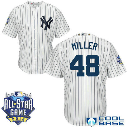 New York Yankees #48 Andrew Miller White 2016All Star Game Patch Cool Base Jersey
