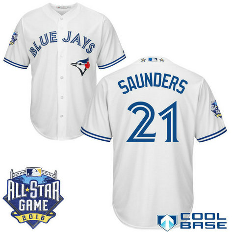 Toronto Blue Jays #21 Michael Saunders White 2016All Star Game Patch Cool Base Jersey