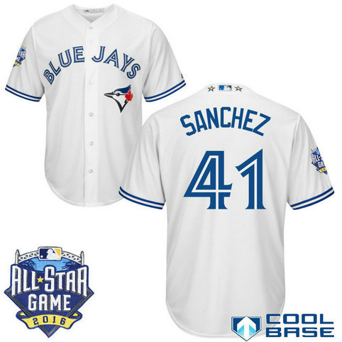 Toronto Blue Jays #41 Aaron Sanchez White 2016All Star Game Patch Cool Base Jersey Toronto Blue Jays #41 Aaron Sanchez White 2016All Star Game Patch Cool Base Jersey