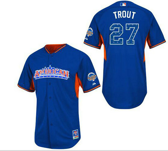 Los Angeles Angels of Anaheim #27 Mike Trout Blue 2013 All-Star Jersey