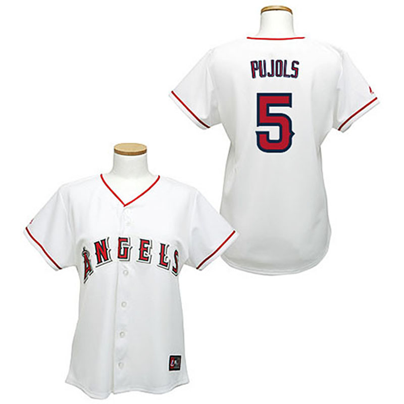 Los Angeles Angels of Anaheim #5 Albert Pujols White WoFashion Jersey Los Angeles Angels of Anaheim #5 Albert Pujols White WoFashion Jersey