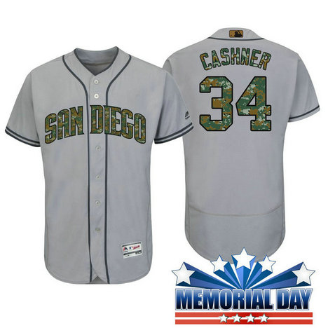 San Diego Padres Andrew Cashner #34 Grey Camo Fashion 2016 Memorial Day Flex Base Jersey San Diego Padres Andrew Cashner #34 Grey Camo Fashion 2016 Memorial Day Flex Base Jersey
