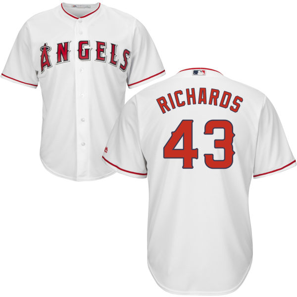 Los Angeles Angels of Anaheim #43 Garrett Richards White Cool Base Jersey Los Angeles Angels of Anaheim #43 Garrett Richards White Cool Base Jersey